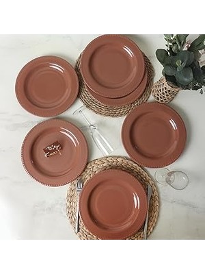 SHC4200 Keramika Kahverengi Servis Tabağı 27 cm 6 Adet 605