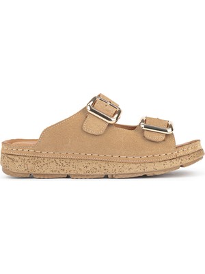 Ziya, Kadın Hakiki Deri Terlik 1611008ZM200 Ten