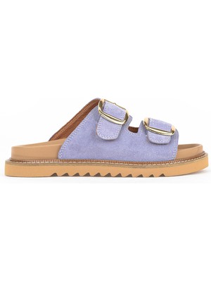 Ziya, Kadın Hakiki Deri Terlik 1611050Z8526 Mor