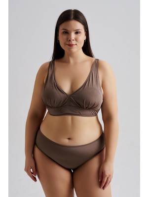 AQUAVİVA Aquaviva Kadın Büyük Beden Valeria Toparlayıcı Bikini Takımı Vizon