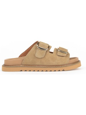 Ziya, Kadın Hakiki Deri Terlik 1611050Z8526 Bej