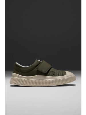 Tonny Black Çocuk Unisex Haki Çoçuk Cırtlı Rahat Kalıp Sneaker