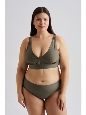 AQUAVİVA Aquaviva Kadın Büyük Beden Valeria Toparlayıcı Bikini Takımı Haki Yeşil