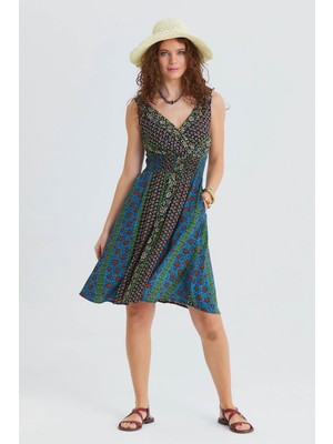 Los Banditos Bohem Tarz Kruvaze V Yaka Elbise