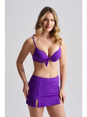 AQUAVİVA Aquaviva Kadın Samira Destekli Üç Parça Etekli Bikini Takımı Mor