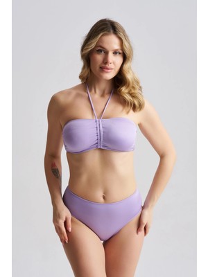 AQUAVİVA Aquaviva Kadın Adriana Straplez Push Up Boyundan Bağlamalı Bikini Takımı Lila