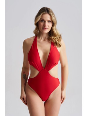 AQUAVİVA Aquaviva Kadın Valencia Sırt Bağlamalı Şık Mayokini Kırmızı