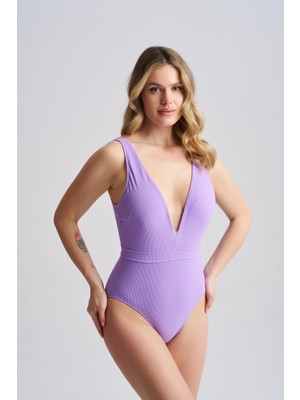 AQUAVİVA Aquaviva Kadın Rosalia V Yaka Mayo Lila Ince Fitilli