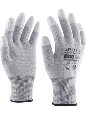 Rock Safety Rock Parmak Ucu Kaplı Esd Eldiven (12 Adet)