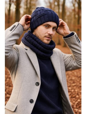 Gönülden Tasarım El Örgüsü Erkek Bere Boyunluk Set