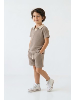 MiaBaby Gofreli Yazlık Erkek Çocuk 2li Takım