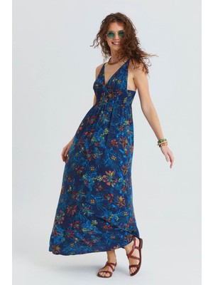 Los Banditos V Yaka Sırtı Açık Etnik Elbise