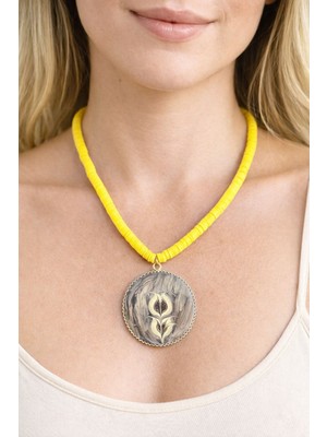 Gönülden Tasarım Fimo Boncuklu Akıtma Kadın Kolye 20 cm