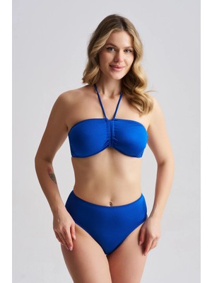 AQUAVİVA Aquaviva Kadın Adriana Straplez Push Up Boyundan Bağlamalı Bikini Takımı Saks