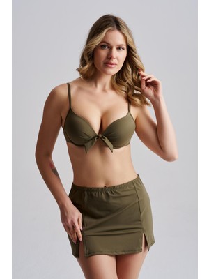 AQUAVİVA Aquaviva Kadın Samira Destekli Üç Parça Etekli Bikini Takımı Haki