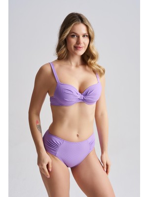 AQUAVİVA Aquaviva Kadın Nadia Kaplı Balenli Bikini Takımı Lila Ince Fitilli
