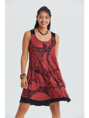 Los Banditos Havuz Yaka Biye Detaylı Kolsuz Elbise