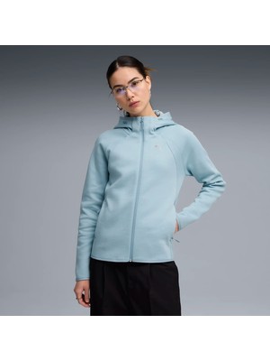 Puma Kadın Mavi Puma Evostrıpe Full-Zip Hoodie Dk Mavi Kadın Kapüşonlu Sweatshirt