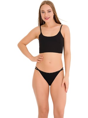 New Lilla 1025 Çift İp-Taş Detaylı  6'lı Bikini Külot Paketi