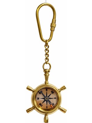 İlk El Grup Ieg™ Pirinç Dümen Içinde Pusula Tasarım Anahtarlık