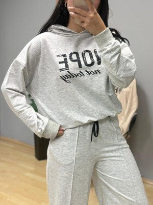 Civetta Kadın Uzun Kollu Nope Baskılı Beli Ribanalı Ikili Takım