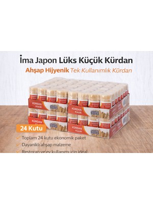 Bezos Ima Japon Lüks Küçük Kürdan Ahşap Hijyenik Tek Kullanımlık Kürdan 24 Adet