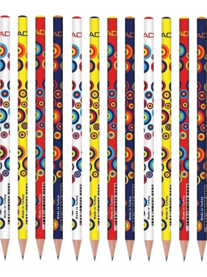 Adel Kurşun Kalem Nazar Boncuğu 12'li Set Renkli Tasarımlarla Yazım İçin Kolay Kullanım