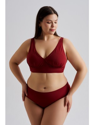 AQUAVİVA Aquaviva Kadın Büyük Beden Valeria Toparlayıcı Bikini Takımı Bordo