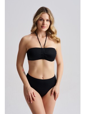 AQUAVİVA Aquaviva Kadın Adriana Straplez Push Up Boyundan Bağlamalı Bikini Takımı Siyah