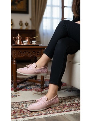 Gönülden Tasarım Dantelli Tasarım Rahat Kadın Babet