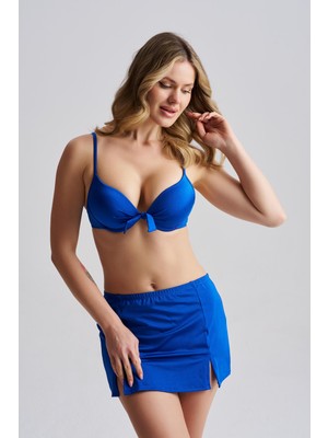 AQUAVİVA Aquaviva Kadın Samira Destekli Üç Parça Etekli Bikini Takımı Saks