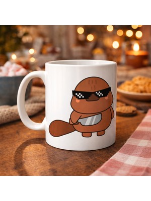 Youday Accessories Cool Kunduz Tasarımlı Porselen Kupa Model 86 – Eğlenceli, Havalı ve Sıcacık Kahve Keyfi