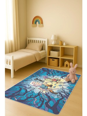 Dolce Mariee Modern Dijital Baskı Kaymaz Taban Çocuk ve Genç Odası Halısı H0546