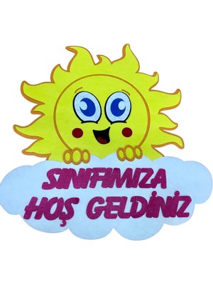 Anaokulu Kapı Süsü Keçe – Sınıfımıza Hoş Geldiniz Pano