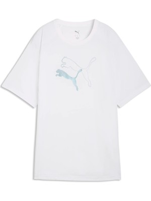 Puma Kadın Beyaz Puma Evostrıpe Graphic Tee Beyaz Kadın T-Shirt