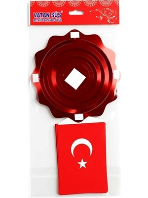 Vatan Metalize Sıralı Bayraklı Zincir Süs - 2 Adet
