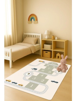 Dolce Mariee Modern Dijital Baskı Kaymaz Taban Çocuk ve Genç Odası Halısı H0699