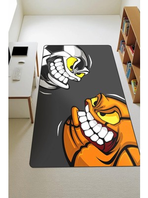 Dolce Mariee Modern Dijital Baskı Kaymaz Taban Çocuk ve Genç Odası Halısı H0652