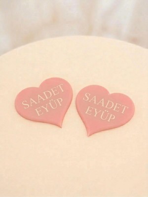 Kişiye Özel Isimli Kalp Çay Altlığı – 3D Printer Çift Renk Tasarım – Sevgililere Özel Hediy