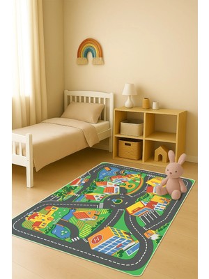 Dolce Mariee Modern Dijital Baskı Kaymaz Taban Çocuk ve Genç Odası Halısı H0722