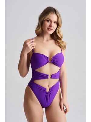 AQUAVİVA Aquaviva Kadın Lorenza Halka Detaylı Mayo Mor