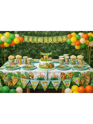 Sihirbaz Shop Safari Temalı Doğum Günü Konsepti, Parti Seti