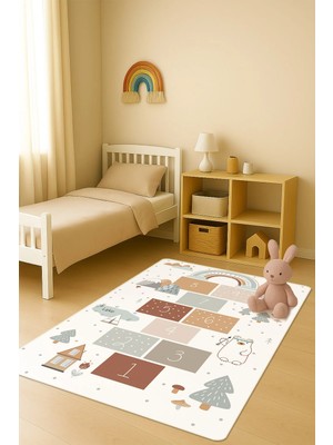 Dolce Mariee Modern Dijital Baskı Kaymaz Taban Çocuk ve Genç Odası Halısı H0698