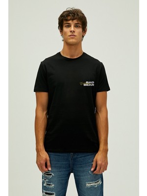 Bad Bear Collectıve T-Shirt Night Erkek Bisiklet Yaka Siyah Tişört