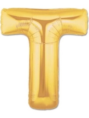 Balkan Grup Altın Sarısı Folyo T Harfi Balon 1 Metre