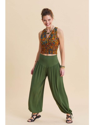 Los Banditos Rahat Kesim Paçası Büzgülü Kadın Yüksek Bel Pantolon