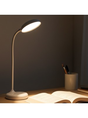 CoverZone 1977 | 360 Derece Döner LED Masa Lambası, Ayarlanabilir Parlaklık, Lithium Batarya, Dokunmatik Kontrol, USB Şarj, Göz Koruma Özelliği ile Sıcak Beyaz Işık