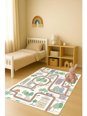 Dolce Mariee Modern Dijital Baskı Kaymaz Taban Çocuk ve Genç Odası Halısı H0716