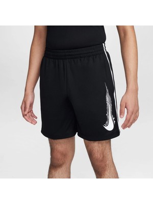 Nike Unisex Çocuk Siyah Multi Dri-Fıt Spor Şort Bağlamalı Bel ve Cepli HF9121-010