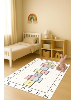 Dolce Mariee Modern Dijital Baskı Kaymaz Taban Çocuk ve Genç Odası Halısı H0689